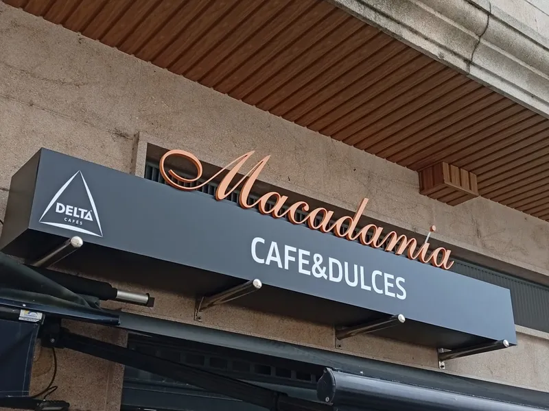 Rótulo para cafetería Macadamia